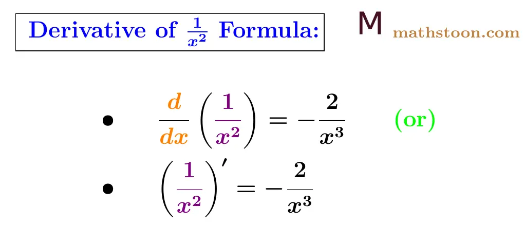 Derivative of 1/x^2