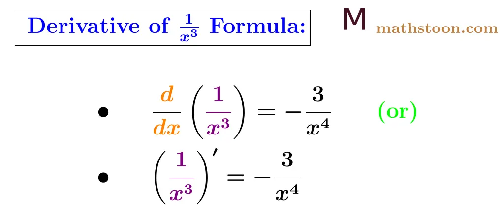 Derivative of 1/x^3