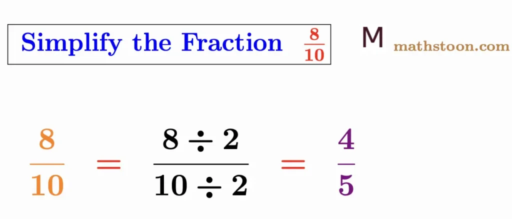 Simplify the fraction 8/10