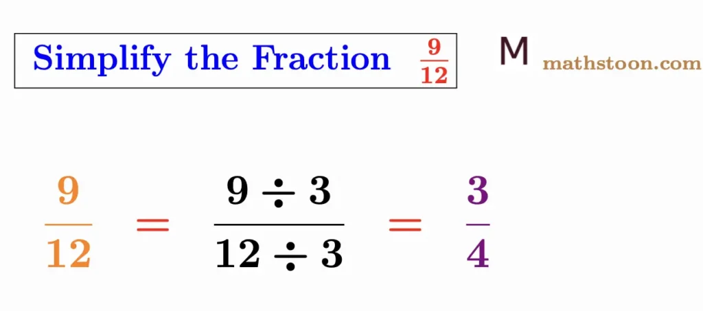 Simplify the fraction 9/12