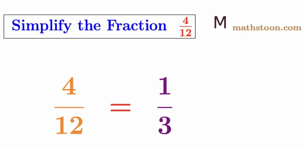 Simplify the fraction 4/12
