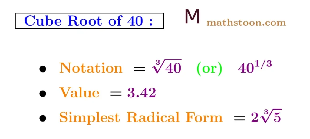 Cube root of 40